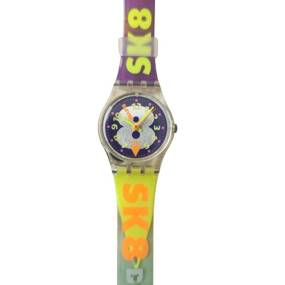 Vintage Swatch lady watch "Snow Collage" LK138 new old stock in box with battery - Picture 3 of 6